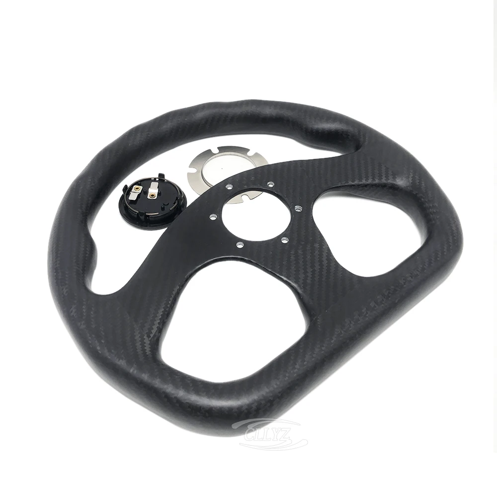 D-type All Carbon Fiber Automobile Steering Wheel 13Inch 330MM Racing Steering Wheel 6 Holes 70MM For Honda Accord Civic Fit