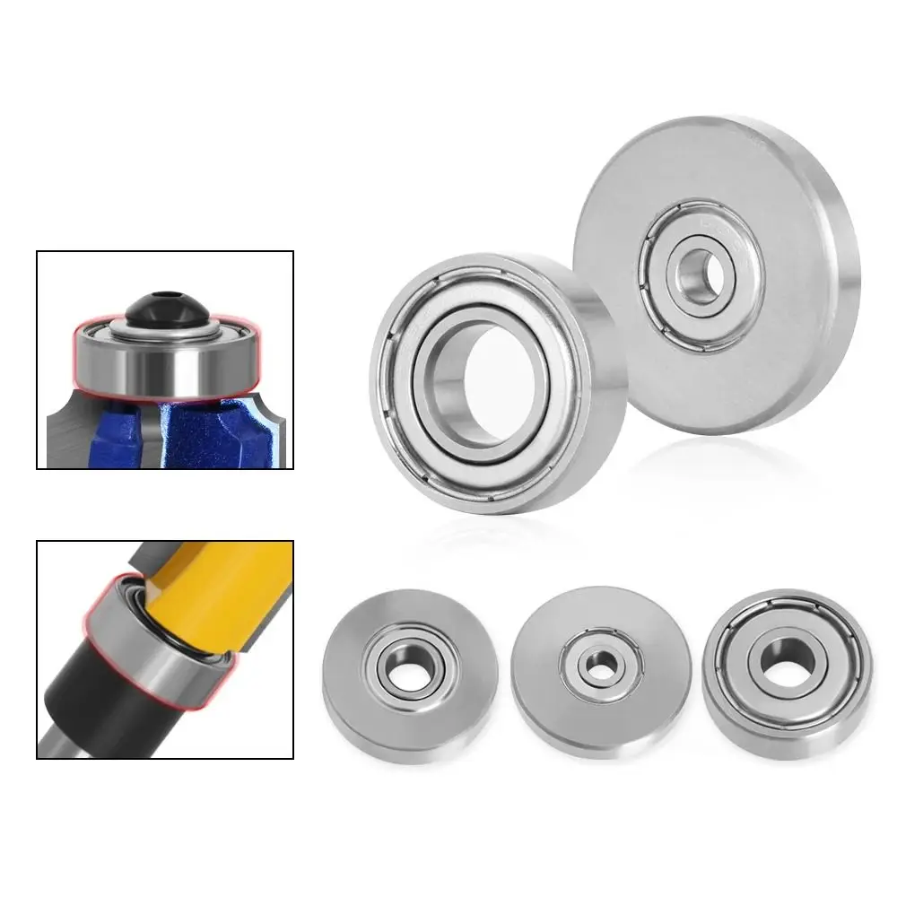 

Replacement Universal Router Bits Bearings Durable Repairing Ball Bearing Chrome Track Guide Bearing