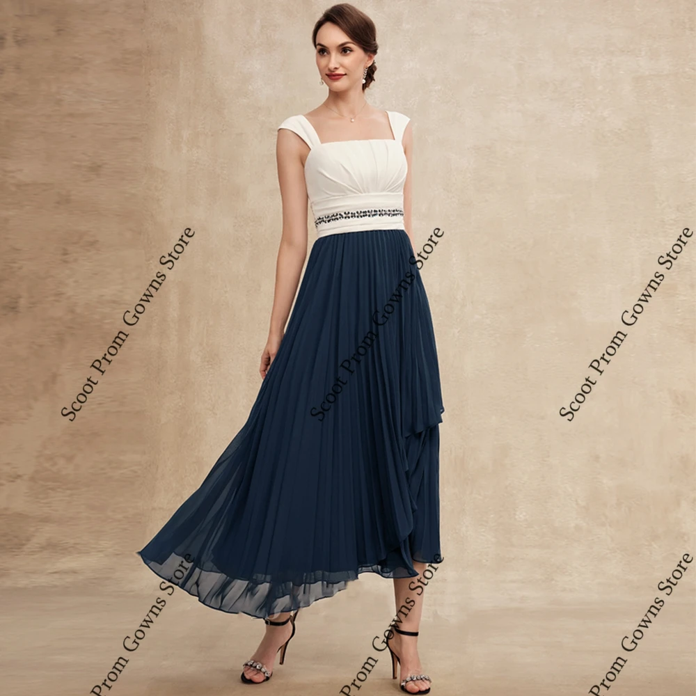 Vestidos elegantes De gasa para madre De novia, vestidos De fiesta De boda De manga 3/4 para mujer, novedad De verano 2025, bata De playa con cuentas