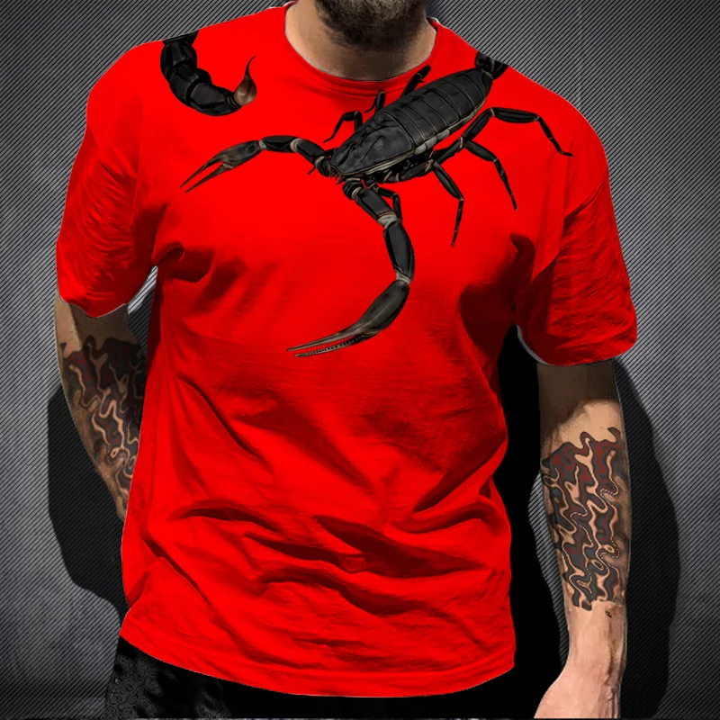 Cool Scorpion Series Homme T-shirts Printed Men's T Shirt New Fashion Short-Sleeved Hip-Hop T-shirt Streetwear Male Top Unisex