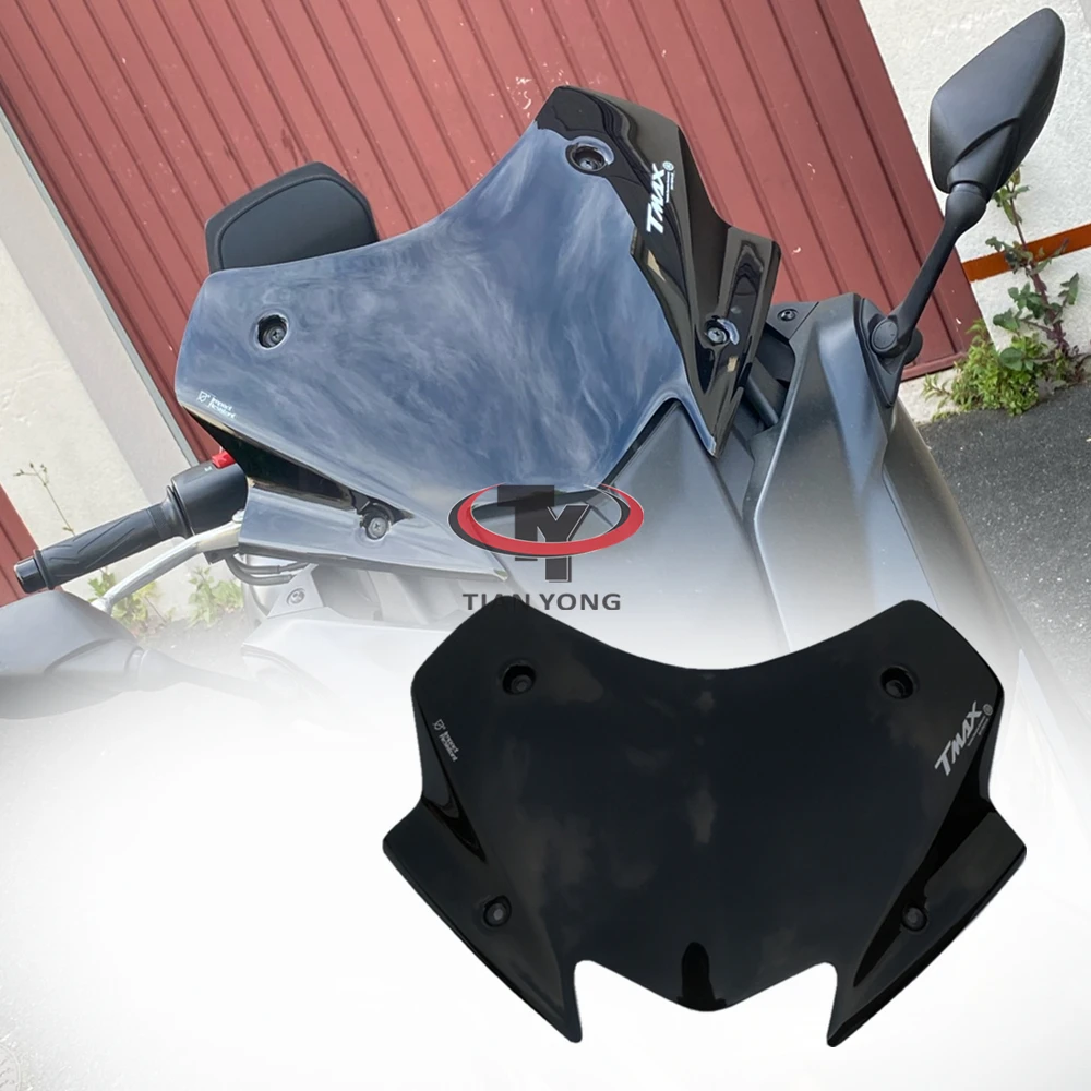 Black Bubble For Yamaha TMAX-530 TMAX 530 TMAX530 2017 2018 2019 Acrylic Wind Screen Motorcycle Windshield Windscreens