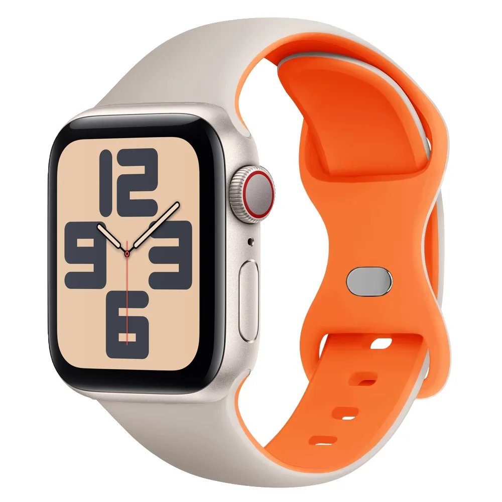 Gelang silikon untuk apple watch seri 10 46mm 42mm 44mm 40mm 45mm 41mm 45 44mm ultra 2 49mm tali olahraga iwatch 10 9 8 7 6 SE 5 4