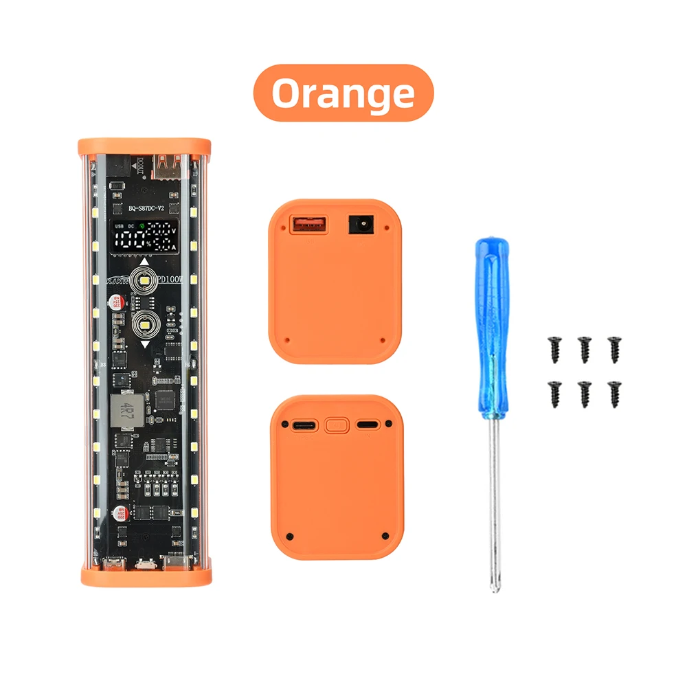 8x21700 Schnellladende Powerbank-Hülle PD 100W Touch-Spannungsregelung Lötfreier LED-Bildschirm Transparente Batterie-Aufbewahrungsbox – Detail 21