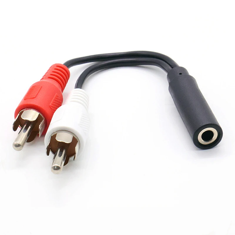

3.5 Audio Aux Socket Connector To Headphone Music Wire 3.5mm RCA Female Jack Stereo Cable Y Plug 2 Male Adapter