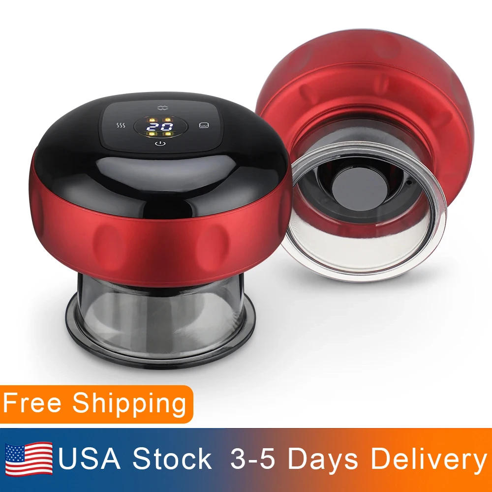 

Electric Vacuum Cupping skin Scraping Massager jars body Heating guasha Suction cups Therapy Fat Burner Slimming Body