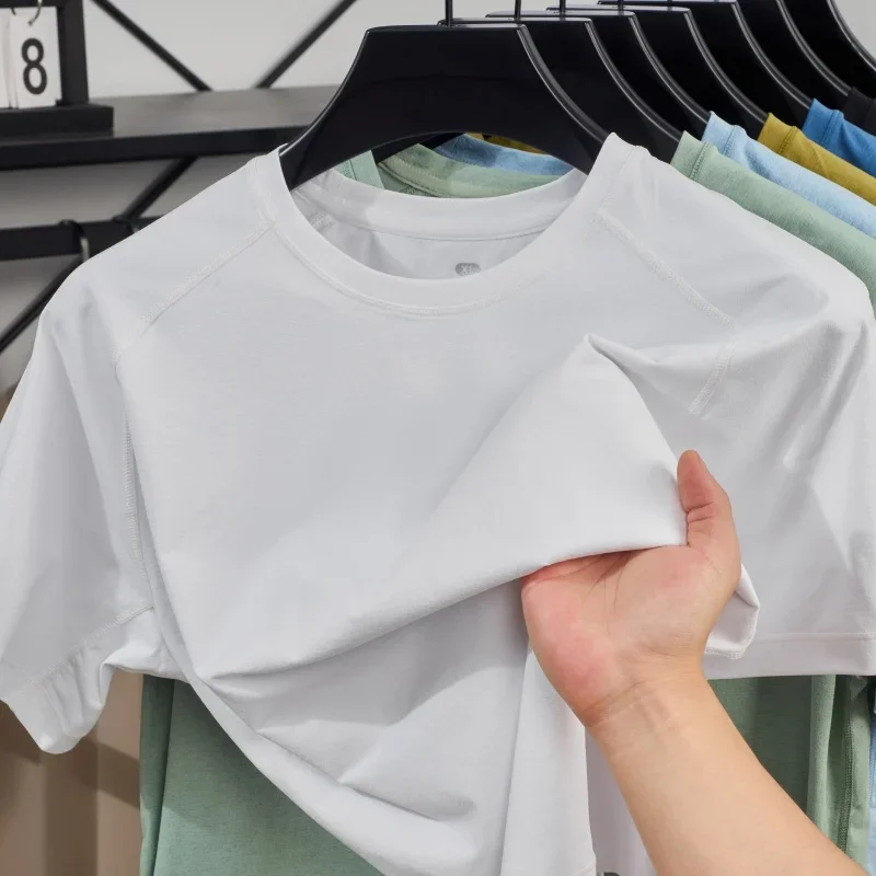 Summer New Men's Quick Drying Round Neck T-shirt Fashionable Simple Skin Friendly Soft Classic Versatile Short Sleeved T-Shirts