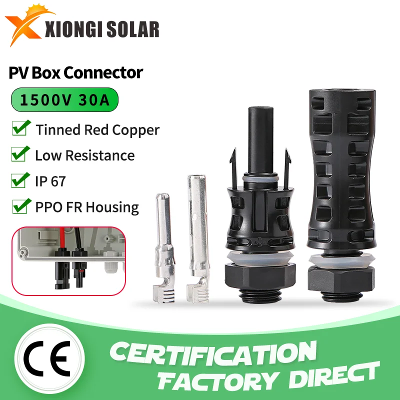1 Pair Solar Pv 1500V/35A Dc Connector For Solar Panel Mount And Inverter Panel Solar Connector Solar Coupler IP67