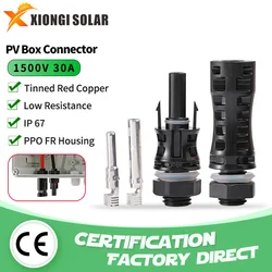 1 Pair Solar PV 1500V/35A DC connector for solar panel mount and inverter Panel solar connector solar coupler IP67