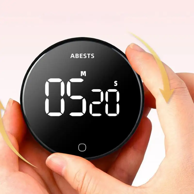 The New Rotary Timer Kitchen Baking Student Learning Timer USB Charging Rotary One-button Timing Countdown Timer For Kitchen