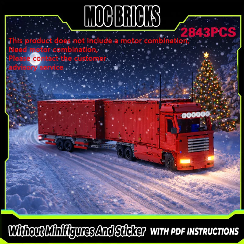 

City Car Model MOC Building Bricks Freight Truck With Trailer Modular Technology Gifts Holiday Assemble Children Toys Suit