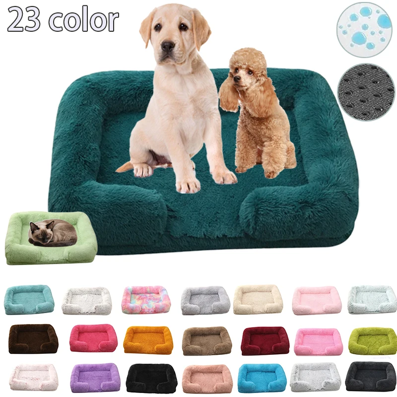 

Square Dog Bed Dogs Plush Pet Bed Winter Washable Plush Fluffy Comforts Dog Cat Bed Mat Pet Cushion Kennel House Dirt Repellent