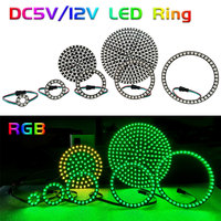 DC5V 12V DIY Led Ring Individually Addressable WS2812 SK6812 IC Built-in 5050 RGB Round Modules Circle Light 16 To 241 Pixels