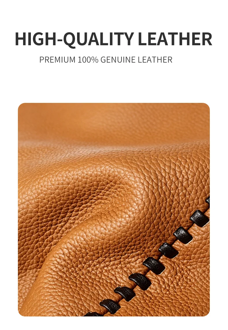 Damen Echtleder Schultertaschen 100% Crossbody Bucket Bag Weibliche Mode Einfarbige Designer Shopper Tote Marken-Trend Handtaschen Bolsas – Detail 8