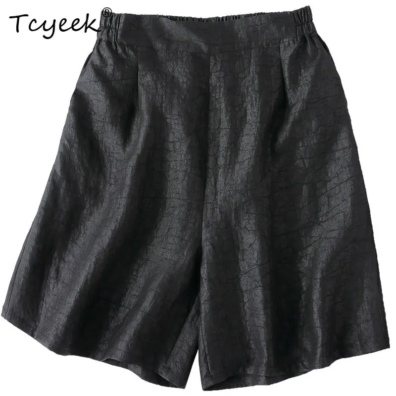 

Шорты женские Tcyeek из 100% натурального шелка тутового шелкопряда, летние, винтажные, повседневные, 2026 года, женская одежда, Pantalones Cortos De Mujer