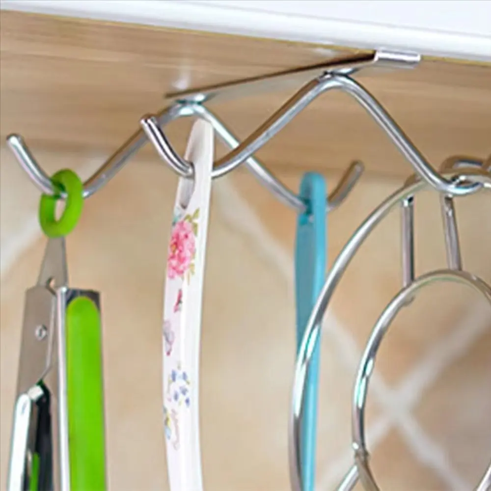 

Многофункциональный держатель для кофейной чашки из нержавеющей стали 304, без сверления, под шкафом для хранения, серебристый цвет, компактный