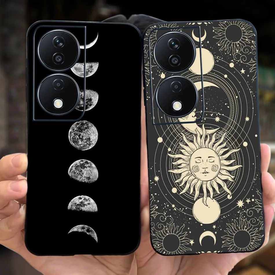 Cool Fashion Moon Printed Case For Honor X7b Candy Color Soft Silicon TPU Shockproof Phone Cases For HonorX7b X 7B 4G CLK-LX2
