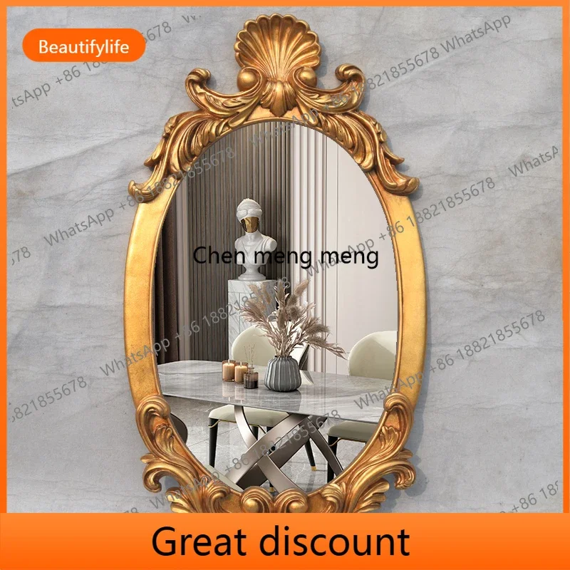 6239 European oval bathroom mirror American half-body makeup mirror wash basin entrance decorative mirror