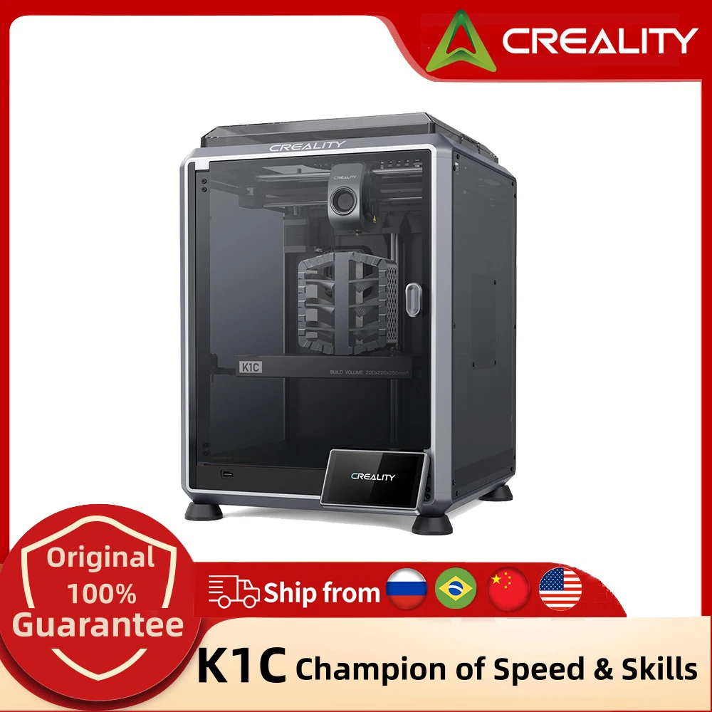 Creality K1C 3D Printer 600mm/s Auto Leveling Robust Direct Extruder Tri-Metal Nozzle 300°C Printing Upgrade K1 with AI Camera