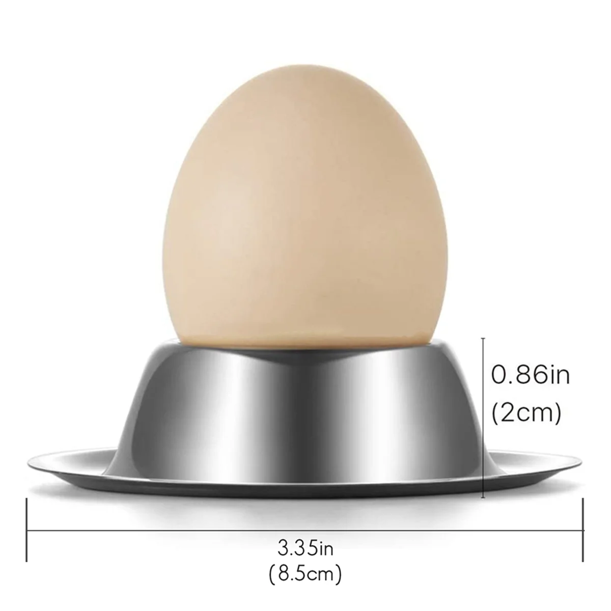 ABFKL Egg Cup Holder Set of 2 Pack,Stainless Steel Egg Cups Plates Tableware Holder for Hard Soft Boiled Egg,Kitchen Display