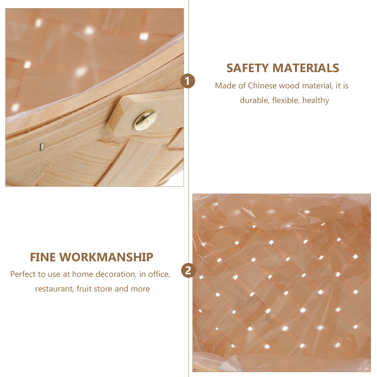 

Wooden Woven Storage Basket Handmade Natural Cedar Snack Organizer Home Office Decor Houseware Portable Container For Fruits