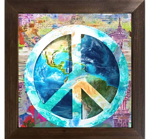 A cool cartoon flower case with a wooden frame and oil painting that can be used for home classroom festival decoration