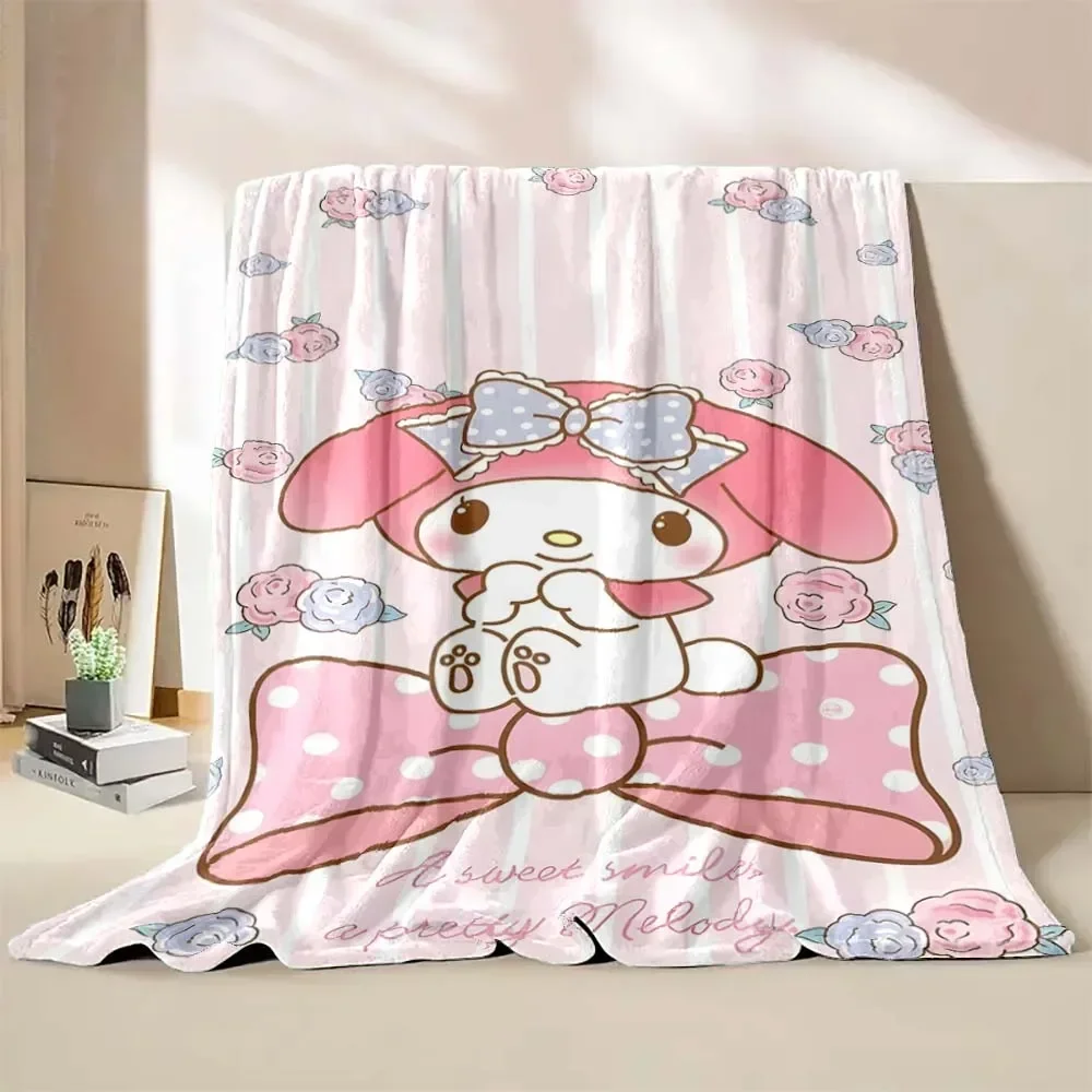 My Melody Soft Plush Blanket Sanrio Soft Fluffy Quilt Thicken Children Nap Blanket Cartoon My Melody Sofa Blanket  Adult Gift