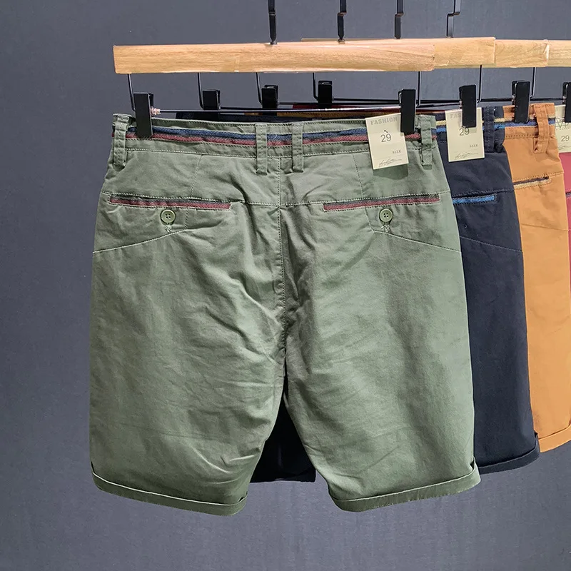 Pantalones cortos informales para hombre, Shorts de algodón fino, holgados, rectos, para playa y montañismo, para verano, novedad de 2024