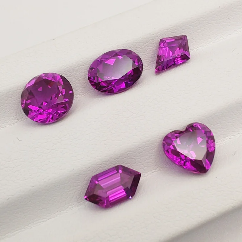 

Оптовая продажа с фабрики, полные характеристики, лабораторный метод вытягивания, культивированный фиолетовый сапфир, свободный камень, кольцо, инкрустация ювелирными изделиями