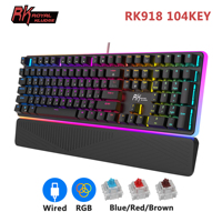 RK ROYAL KLUDGE RK918 Wired Mechanical Keyboard 108 Keys 100% RGB Backlit Gaming Keyboard with Large LED Sorrounding Side Lamp