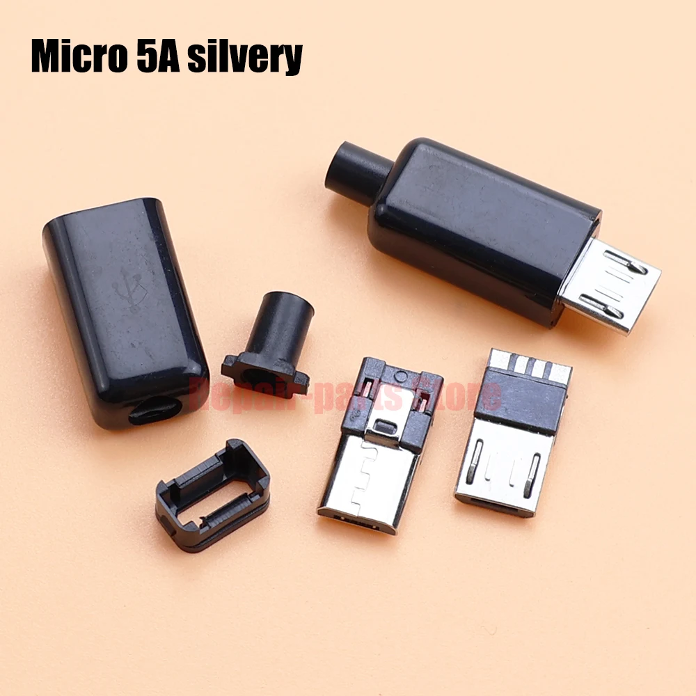Type-C Mirco USB 3.1 5A Connector Male Jack Tail Plug Adapter Shell For Phone Fast Charging Connect Welding With PCB Board DIY