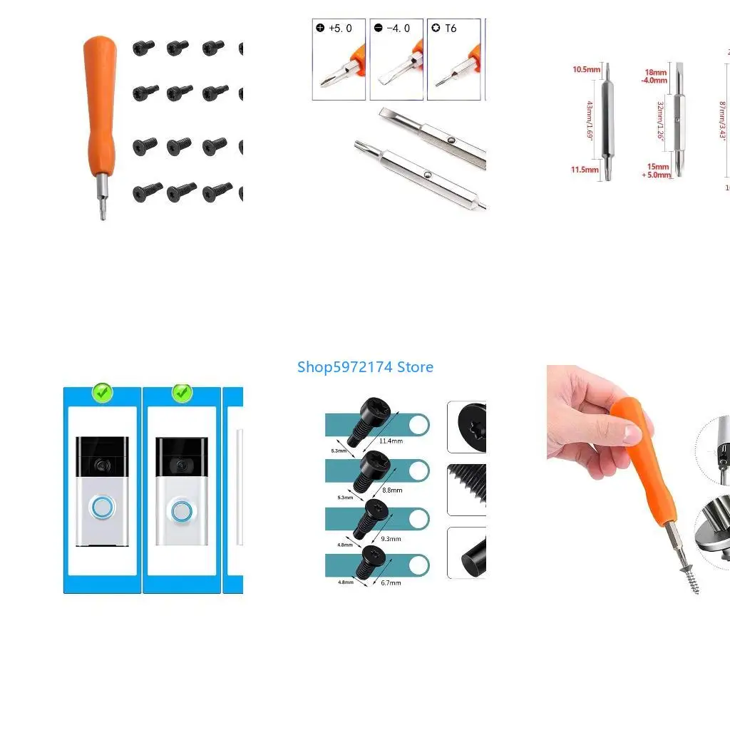 Y3NB  2-in-1 Screwdriver Multifunctional Security Precisions Screwdriver Tool Doorbell Battery Change Home Improvement