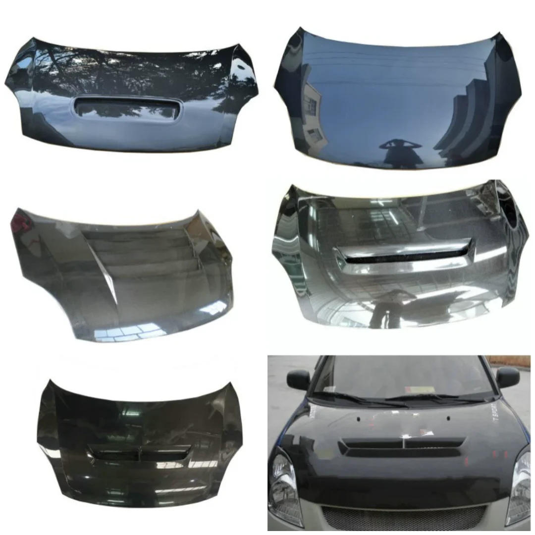 Carbon fiber Engine cover Assembly for 05-16 Suzuki Swift modified Hood Engine Bonnet Body kit Car Accessories