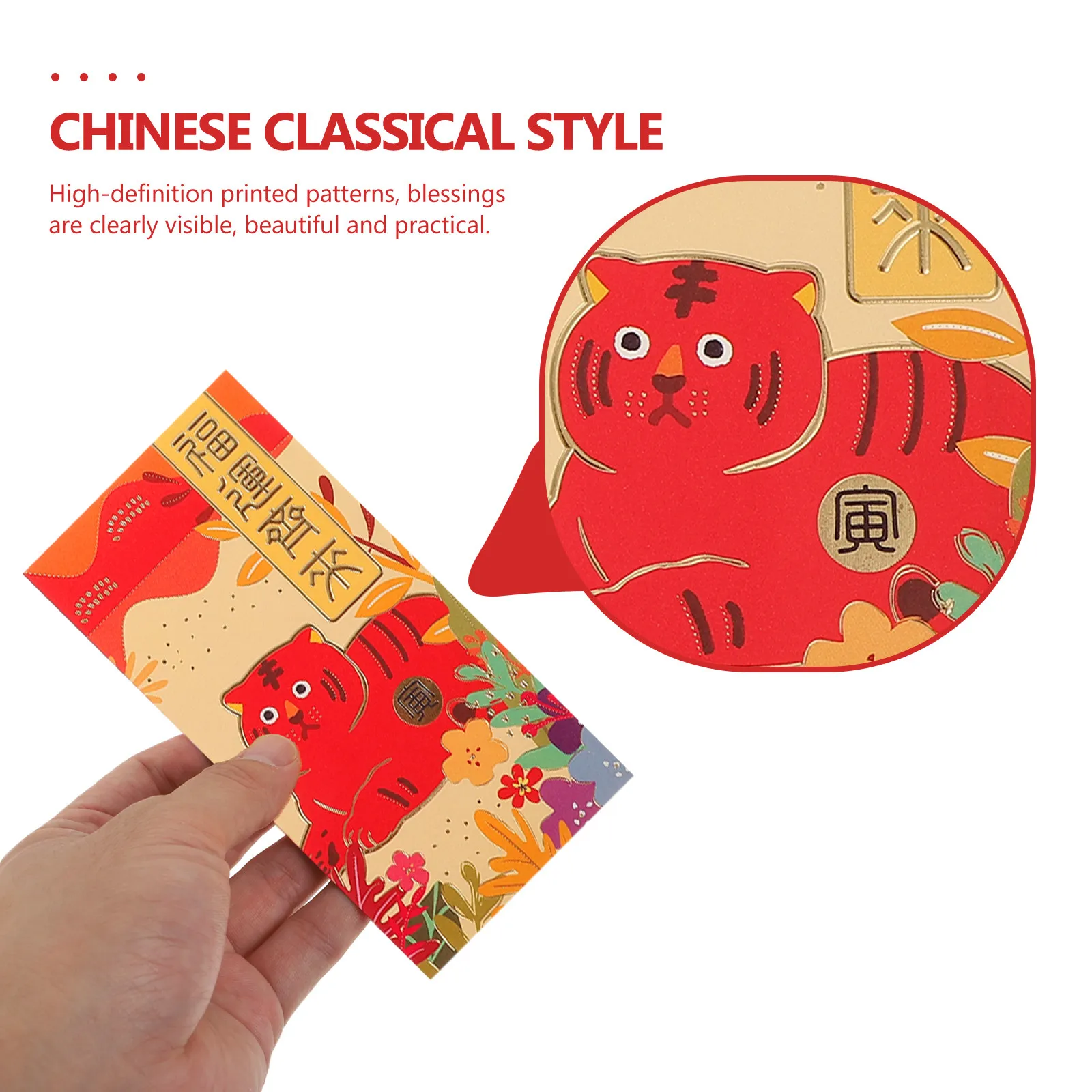 

36Pcs Long Red Envelopes Spring Festival Money Packets for New Year Gifts Lucky Red Packets Chinese Elements Festive Decoration
