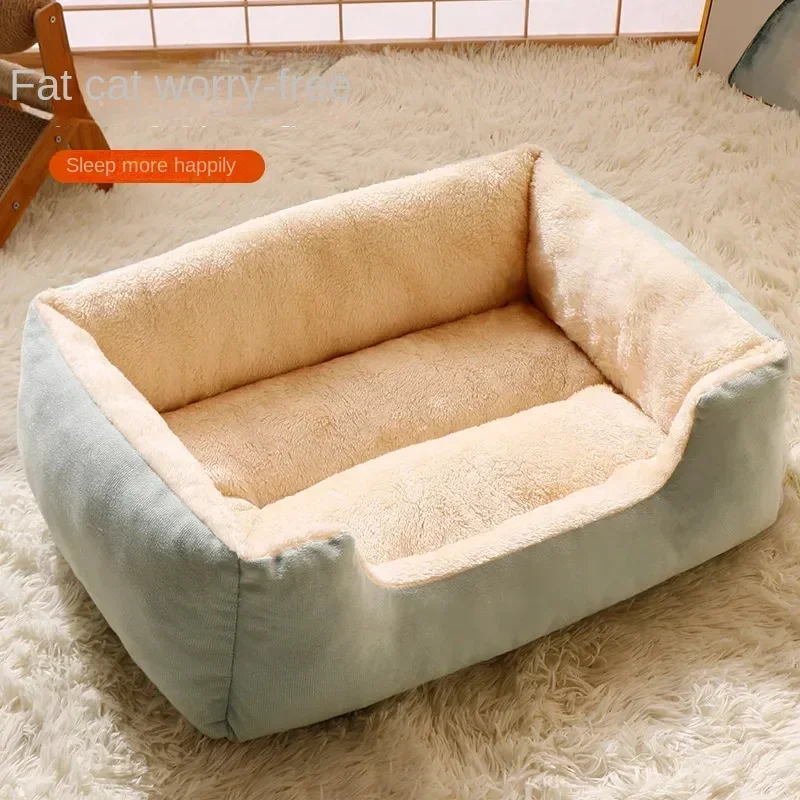Large Pet Cat Bed Sofa Warm House, dog beds,Square Nest Pets Kennels for Small Dogs Cats Winter Puppy Kittens Sleeping Baskets