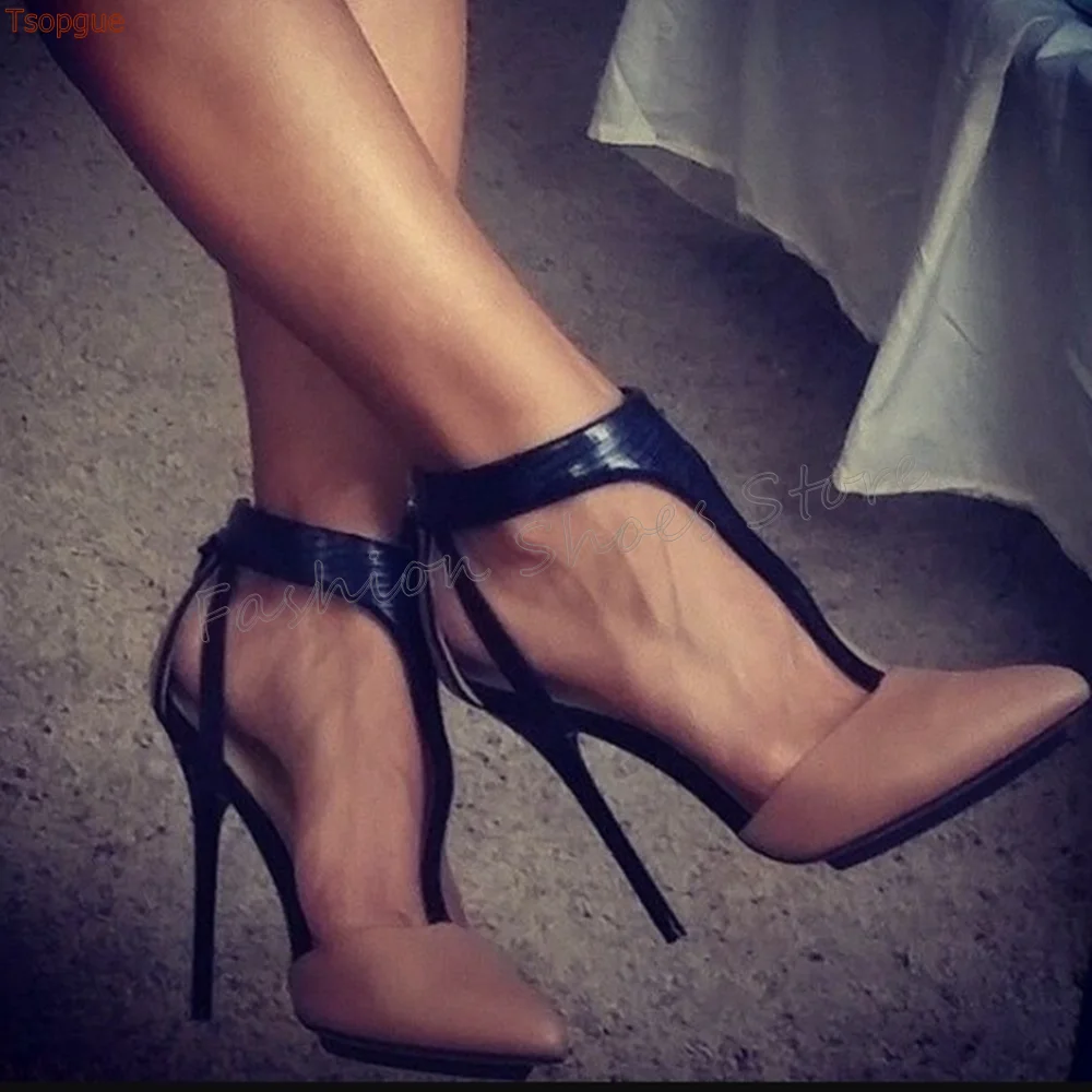 

Nude Pointed Toe Matte Leather Sandals Stilettos High Heels High Heel Shoes for Women Fashion Heels 2025 New Zapatos Para Mujere