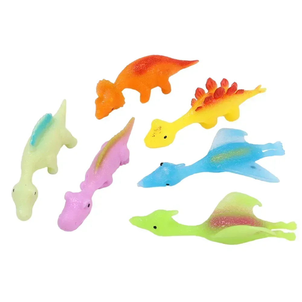 Hot Creative Dinosaur Finger Toys Kids Funny Cartoon Animals Anxiety Stress Relief Shooting Playing Toy Slingshot Catapult Game