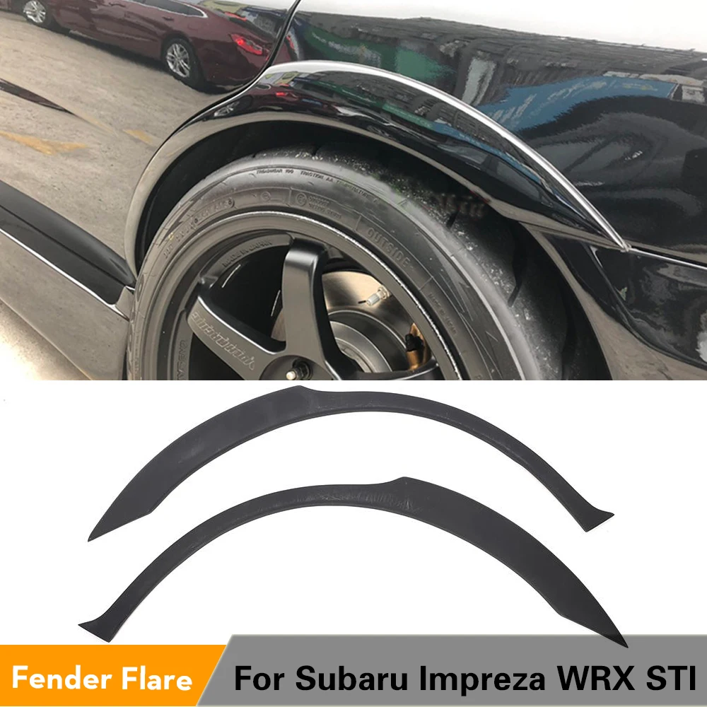 PU Black Wheel Eyebrows Fender Flares Trim for Subaru Impreza STI WRX 2002-2009 Wheel Arches Eyebrows Mouldings Kit Protector