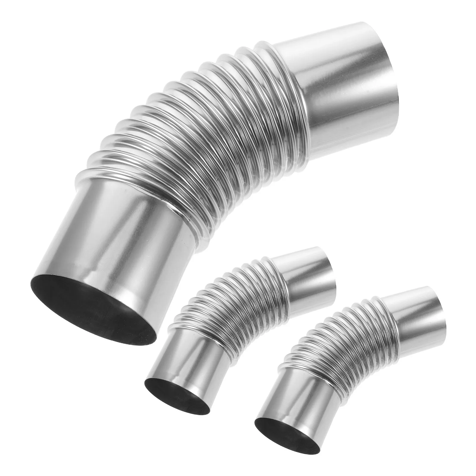 3Pcs Stainless Steel Stove Pipe Elbow 45 Degree Chimney Flue Pipe Bend for Tent Stove Chimney Ventilation System Fireplace