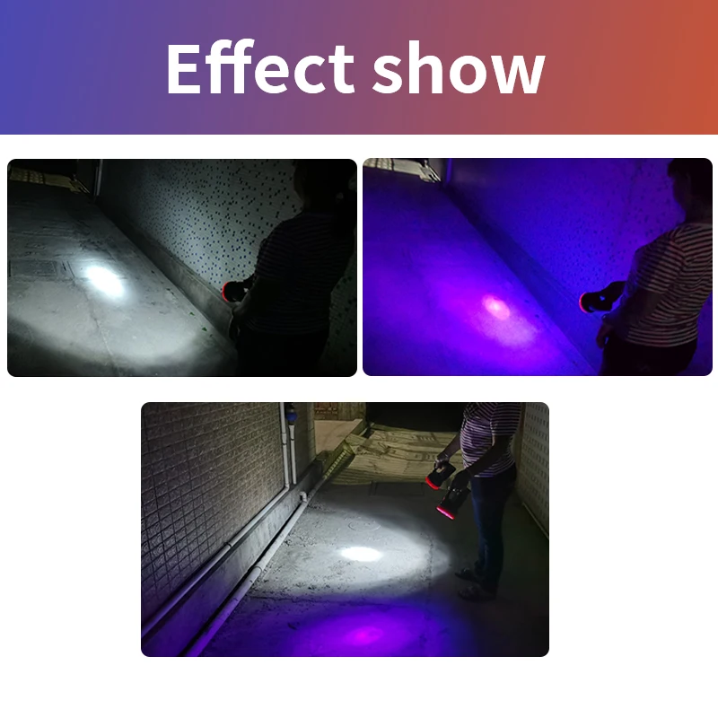 15LED Scorpion Lamp Rechargeable Purple Searchlight UV Torch Led Strong Light Flashlight