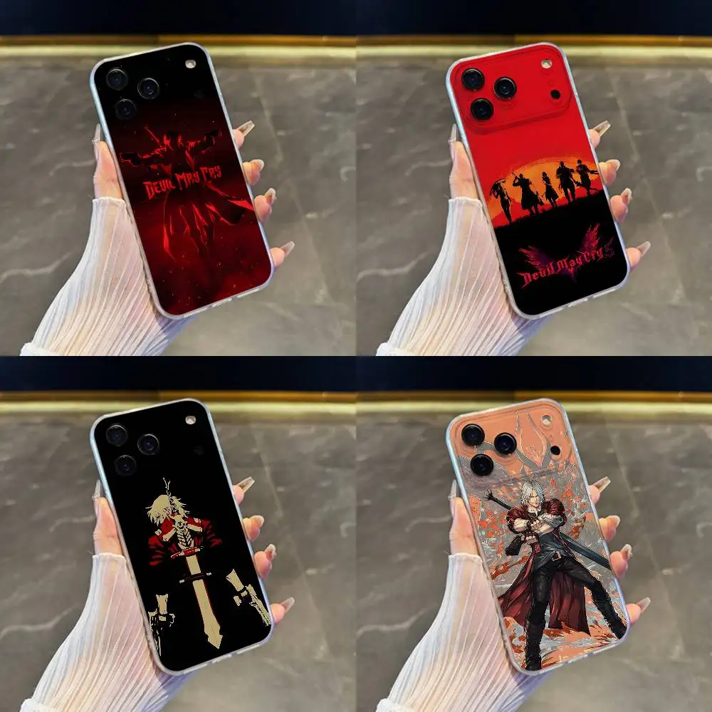 

D-Devil May Cry DMC Phone Case For iPhone 17,16,15,14,13,12,11 Pro,Max,Plus,X,XS,XR,SE4,E Mini Transparent Soft Cover