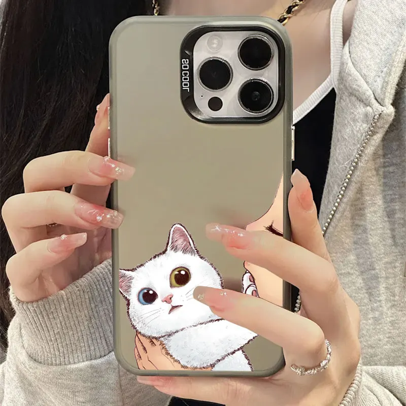 Cute Cat American short Shorthair kiss Coque For iPhone 16 Pro Case 14 11 13 15 Pro Max 12 Mini XS 7 8 16 Plus Phone Cases Cover image 3