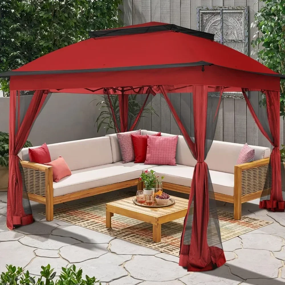 

11'x11' Pop Up Gazebo for Patios Gazebo Canopy Tent with Sidewalls Outdoor Gazebo with Mosquito Netting Pop Up Canopy Shelter