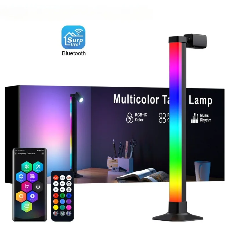 Lampada da scrivania da lettura a LED Luce d'atmosfera RGB Luce di apprendimento 2 in 1 con telecomando Luce decorativa per giochi di sport per la camera da letto di casa