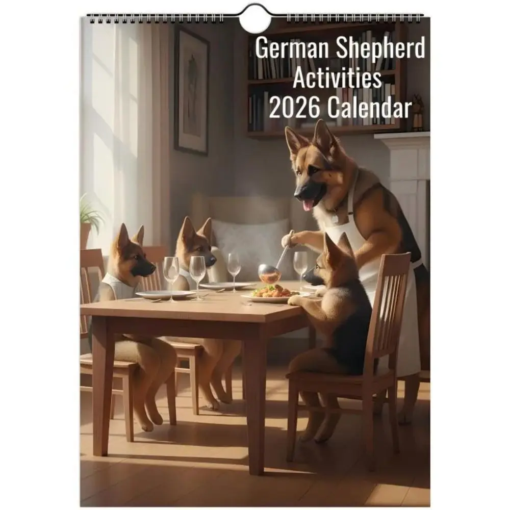 

Fantastic Pug Calendar 2026 German Shepherd Beagle Wall Calendar Golden Retriever Daily Activities Funny Dog Calendar Home Decor