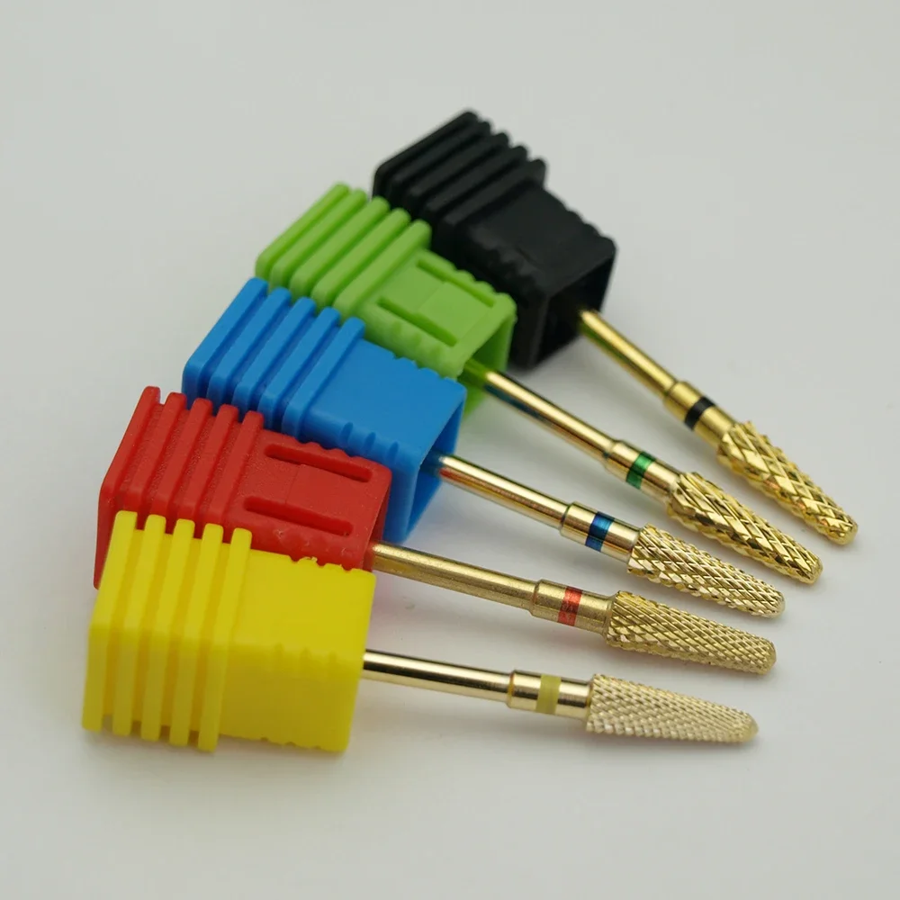 EasyNail ~ Pro. Broca de unha dourada de carboneto de tungstênio, cortador de lixas de unha, broca elétrica, acessório de máquina de manicure.