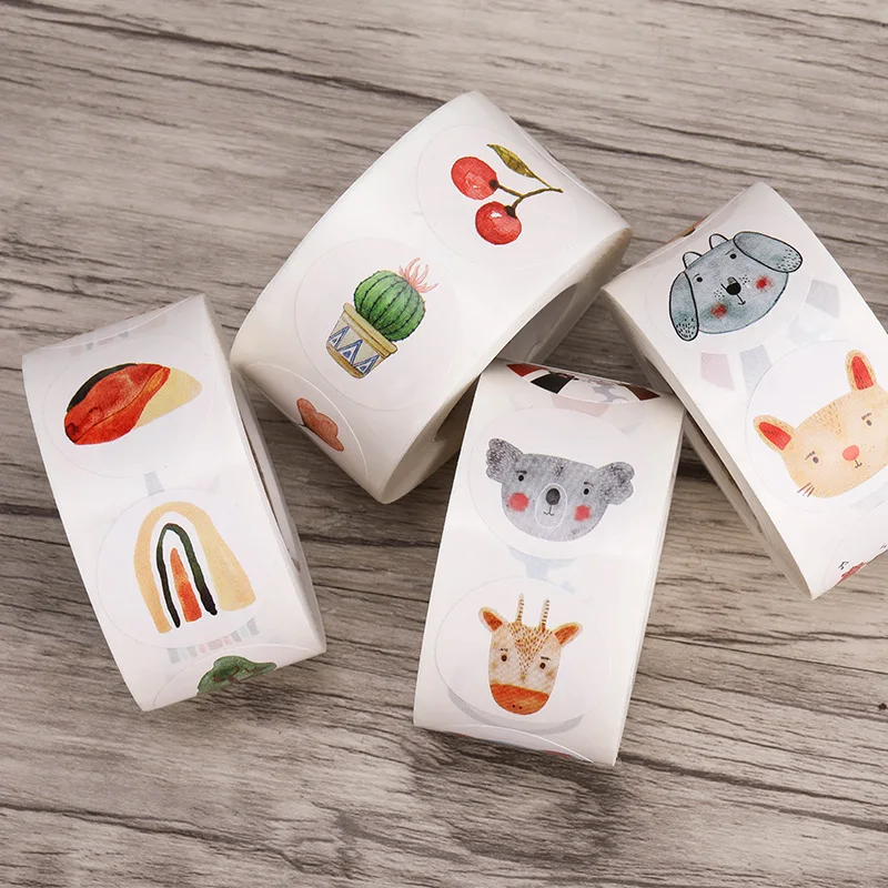 500pcs Reward Labels Sticker Fun Motivation Animal Sticker for School Teacher Student Stationery Stickers Kids Decorative Label