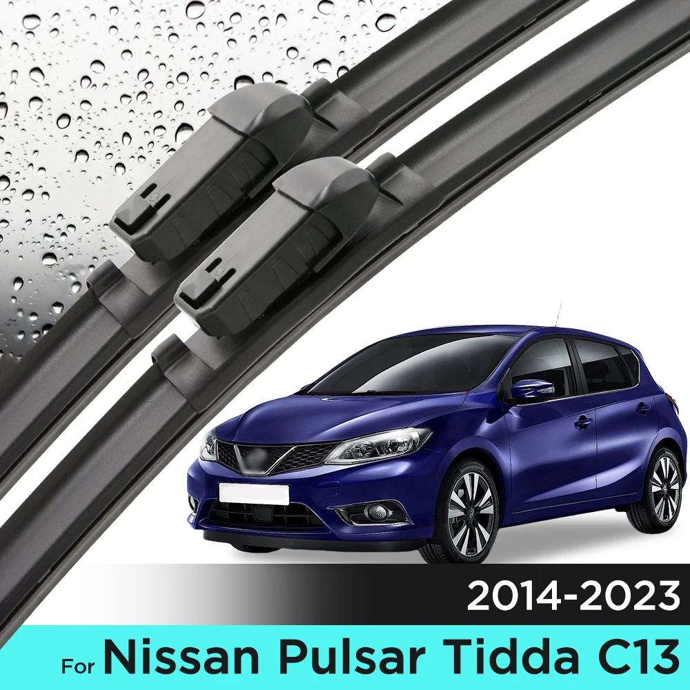 Juego de limpiaparabrisas delanteros de silicona y goma para Nissan Pulsar Tidda C13 2014 - 2023 parabrisas europeo 26 "+ 14"