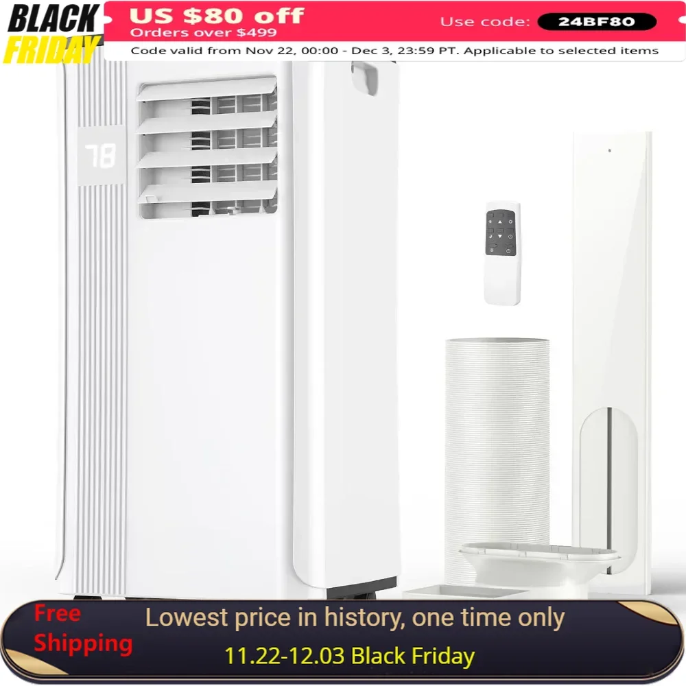 Portable Air Conditioner,Upgraded 10000 BTU Portable AC, 24H Timer, Smart Sleep Mode, Remote Control, Air Cooler, Air Conditione