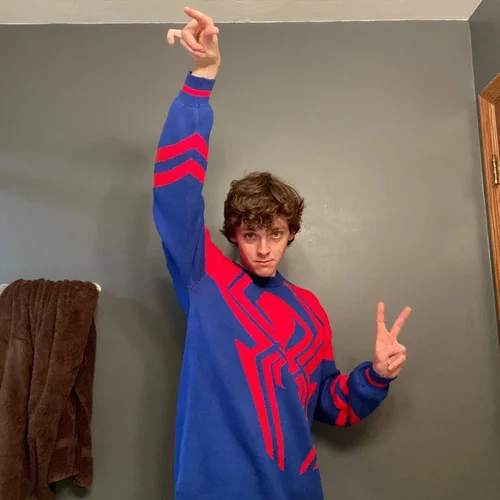 Imagen 2 del producto Y2K gótico de punto de algodón de talla grande Anime cálido suéter de araña moda Hip Hop Rock ropa para hombres y mujeres