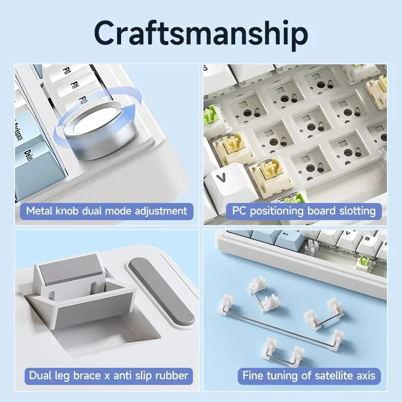 AULA F75 لوحة المفاتيح الميكانيكية اللاسلكية ريبر محور لوحة مفاتيح الألعاب مخصصة للتبديل السريع 75% تخطيط OEM هيكل حشية الملف الشخصي